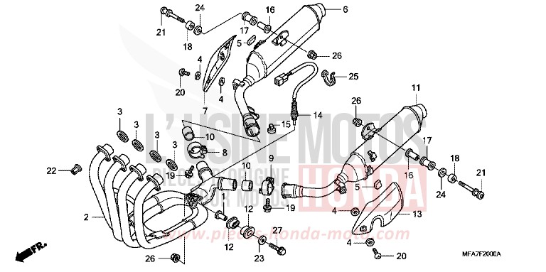 EXHAUST MUFFLER for CBF1000 ABS CANDY XENON BLUE (PB324) from 2007